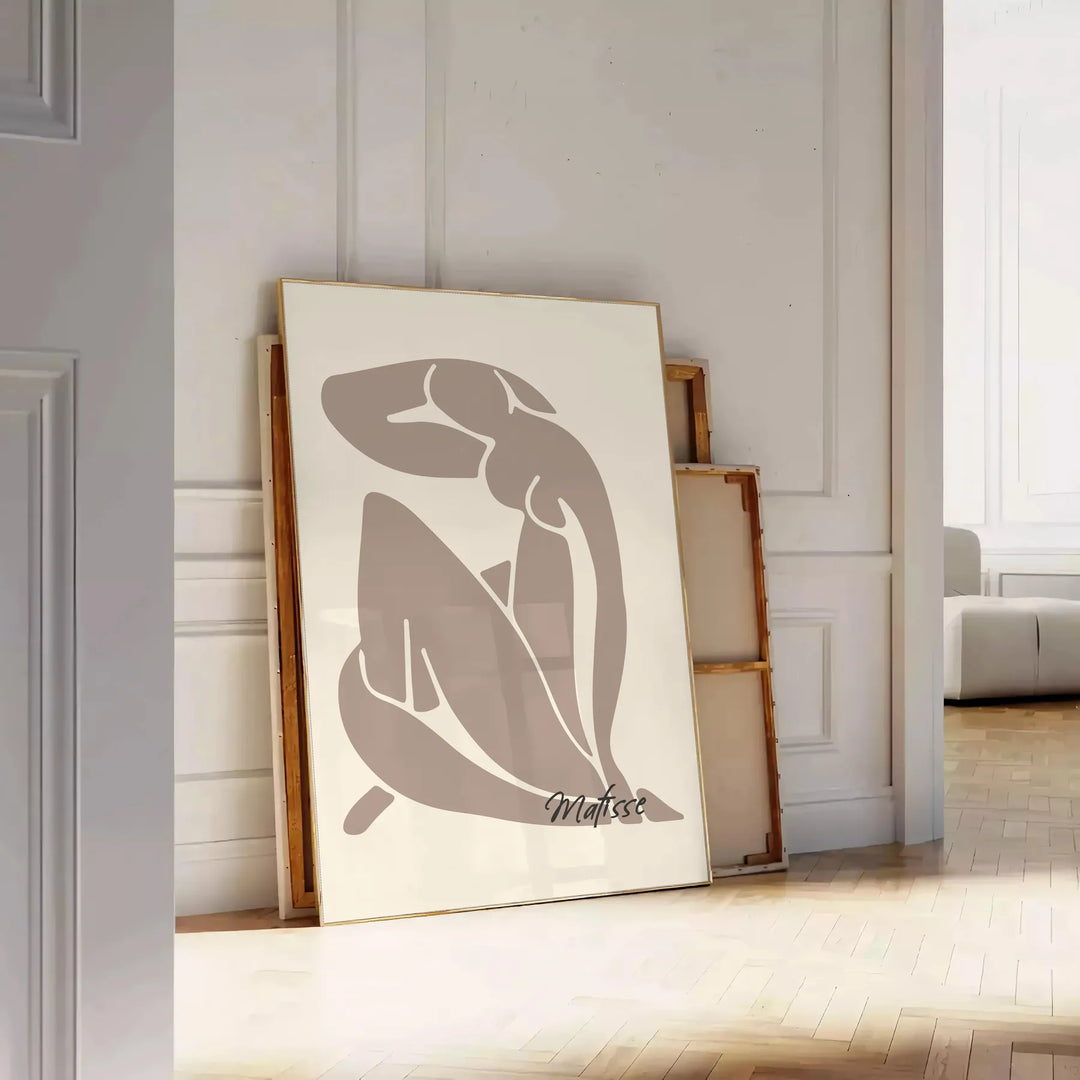 Matisse Blue Nude II cut-out artwork featuring blue, orange, and green shapes