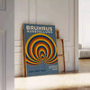 Bauhaus poster featuring abstract blue and green circular geometric design