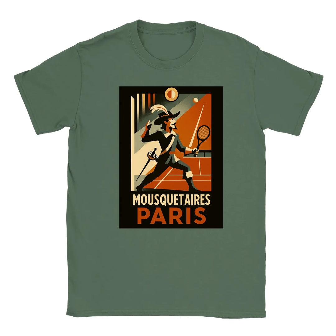 Koszulka z klasycznym logo vintage Mousquetaires Paris tenis