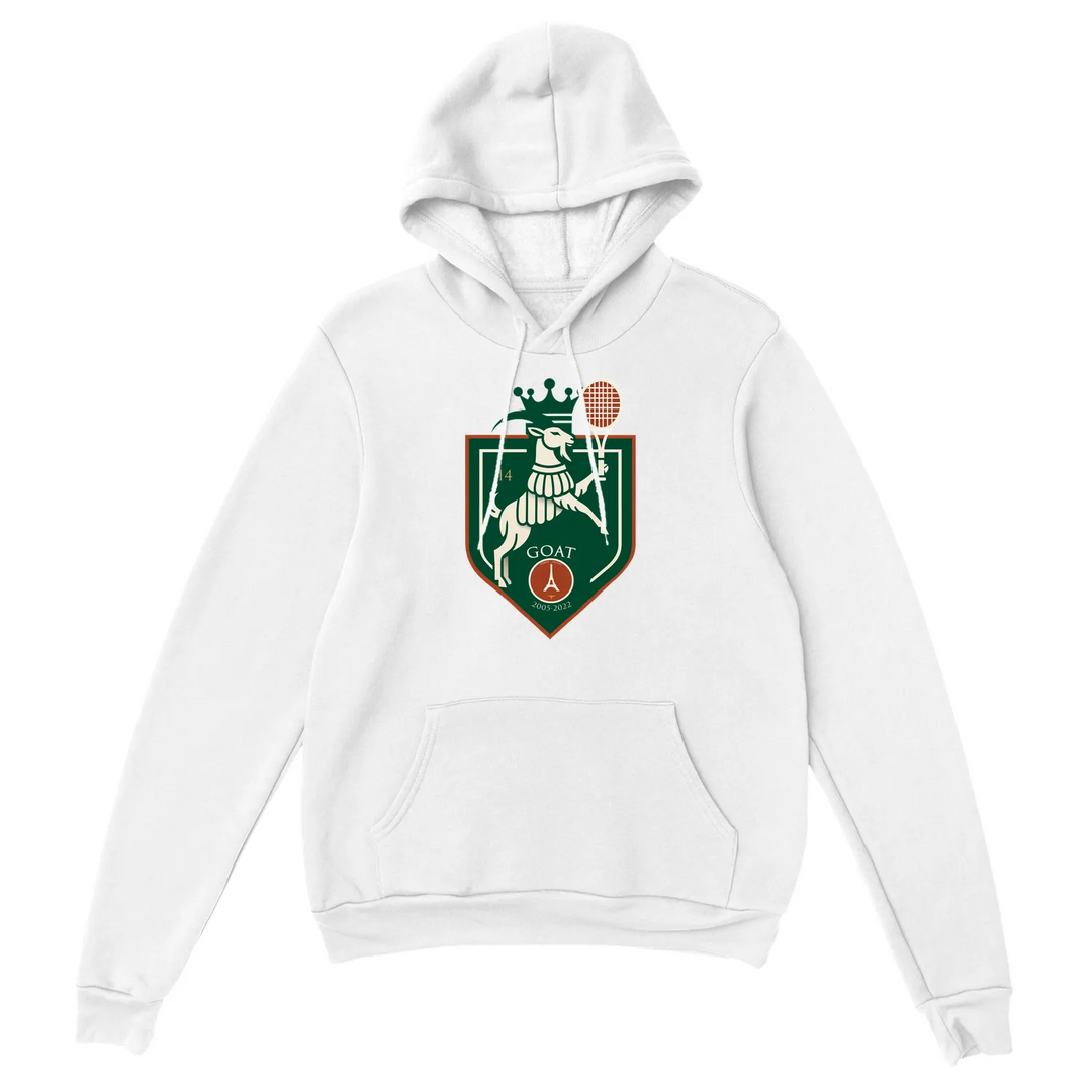 Hoodie featuring a graphic print of Rafa Nadal with tennis elements in Paris