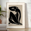 Figura ritagliata in blu, arancione e grigio di Matisse