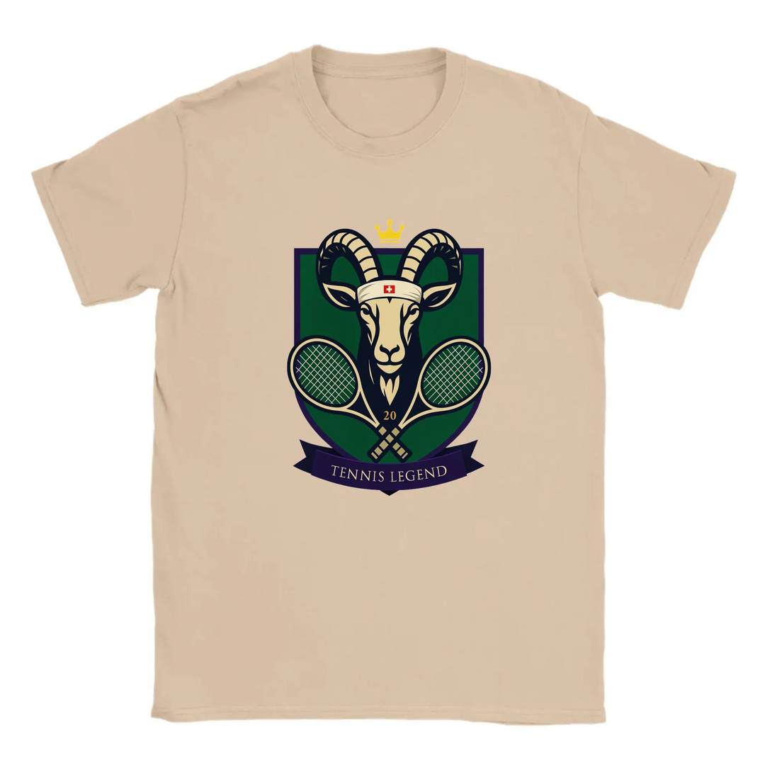 T-shirt featuring a graphic of Roger Federer playing tennis