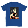 T-shirt featuring a graphic design of tennis elements and Paris landmarks