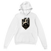 Hoodie with a graphic of a goat playing tennis, featuring bold colors