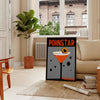 Poster of Pornstar Martini cocktail illustration in red and orange palette