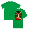 T-shirt featuring a graphic of tennis rackets and a ball with Paris skyline