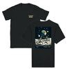 T-shirt featuring a graphic of a tennis ball and moon
