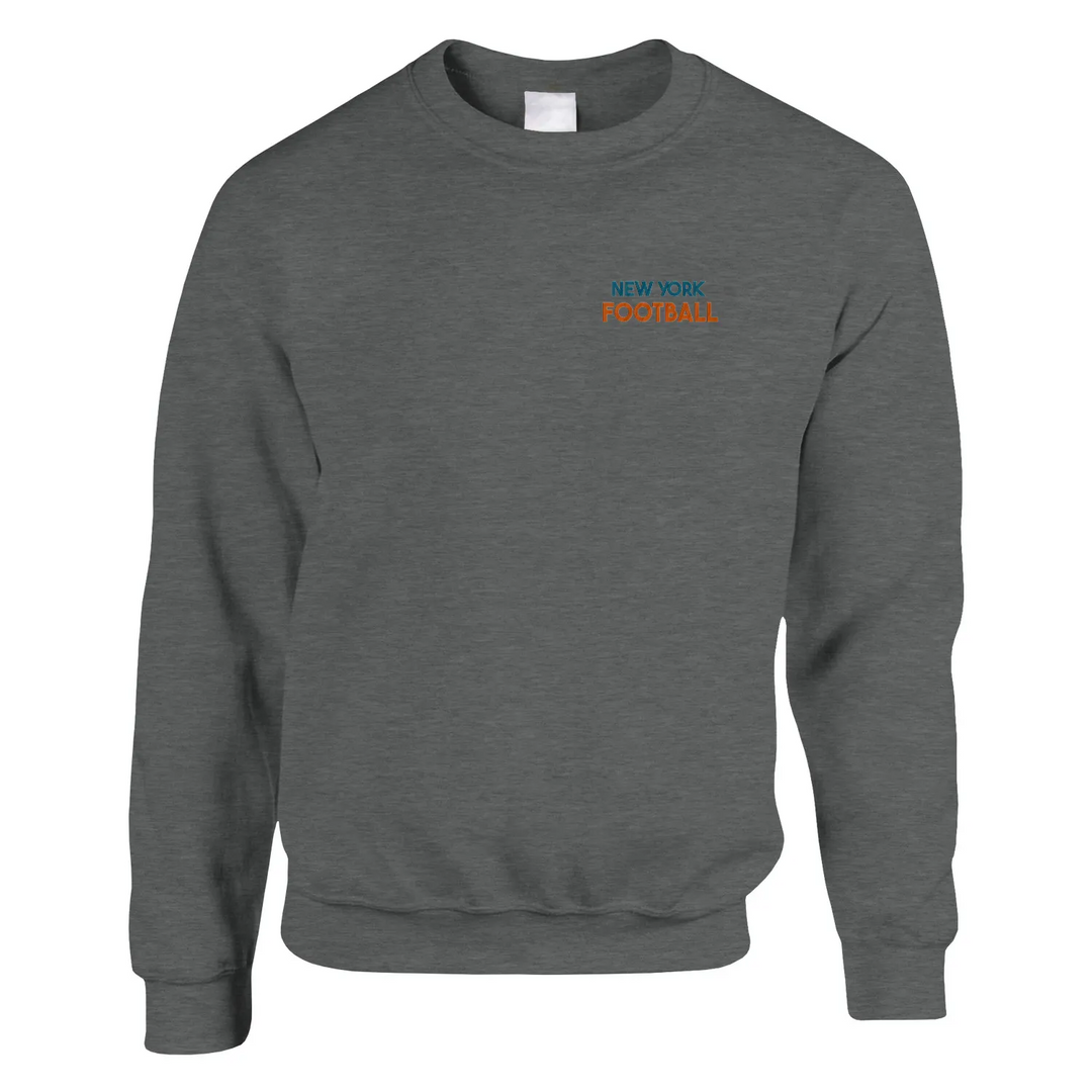 Printed sweater featuring an embroidered New York football design