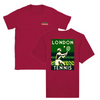T-shirt featuring a graphic of tennis rackets and a ball in a dynamic design