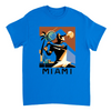 T-shirt featuring a tennis player in action against a Miami skyline