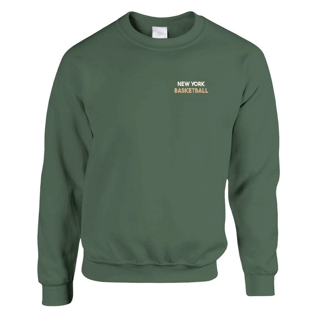 Embroidered sweater featuring a New York Basketball design with bold lettering