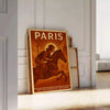 Gelb-grünes Reitsport-Poster mit Pariser Motiv, dynamische moderne Grafik
