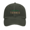Embroidered cap featuring a vintage London Tennis logo design