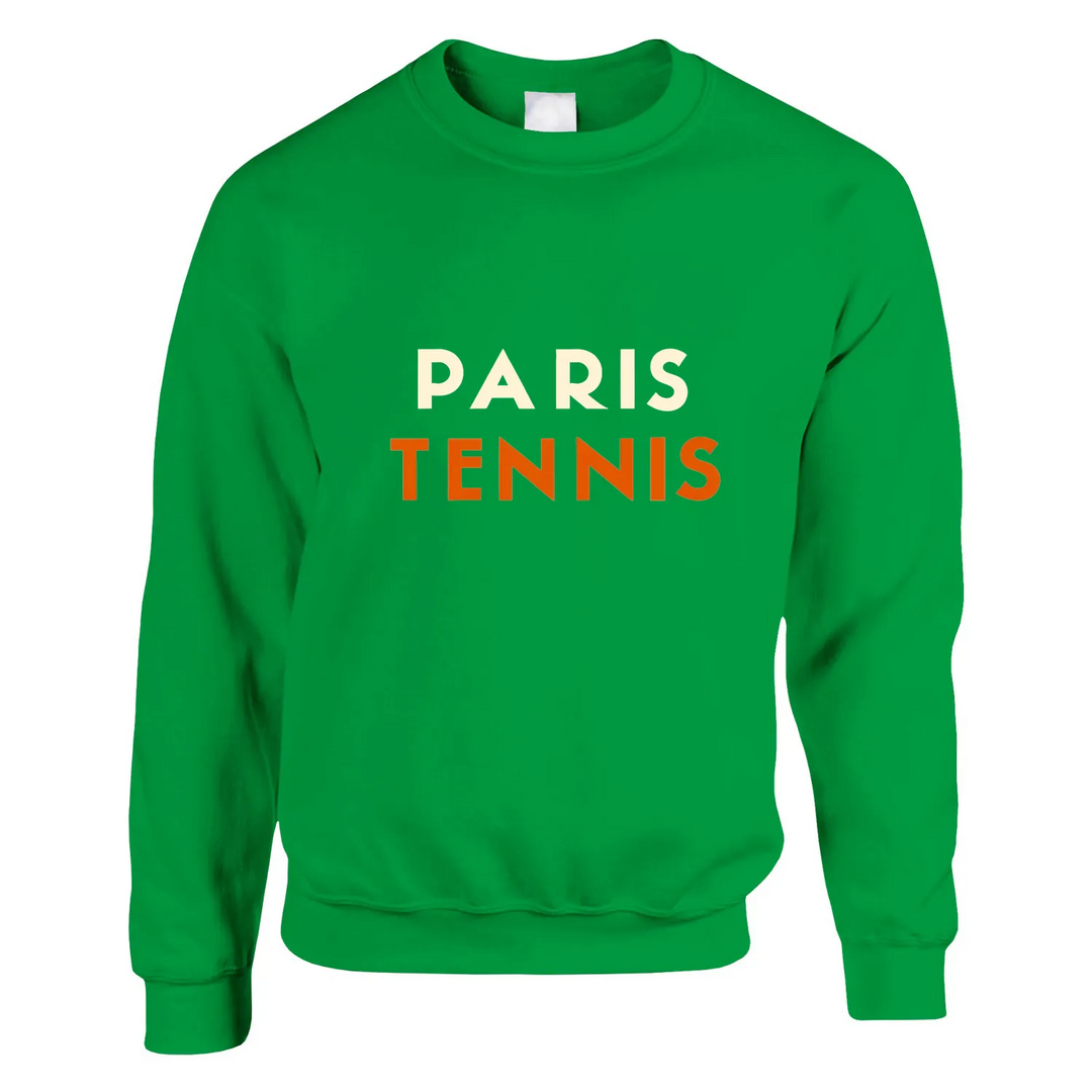 Sweater featuring a minimalist tennis motif and 'Paris Tennis' text
