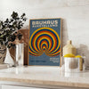 Bauhaus poster featuring abstract blue and green circular geometric design