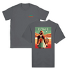 T-shirt featuring a graphic of a tennis player in action