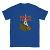 T-shirt featuring a graphic of the Eiffel Tower and a tennis racquet