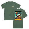 T-shirt featuring a graphic of a basketball and New York skyline