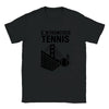 T-shirt featuring a graphic of San Francisco's iconic skyline with tennis elements