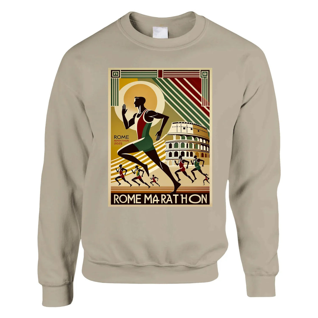 Unisex sweater with a graphic print of the Rome Marathon logo