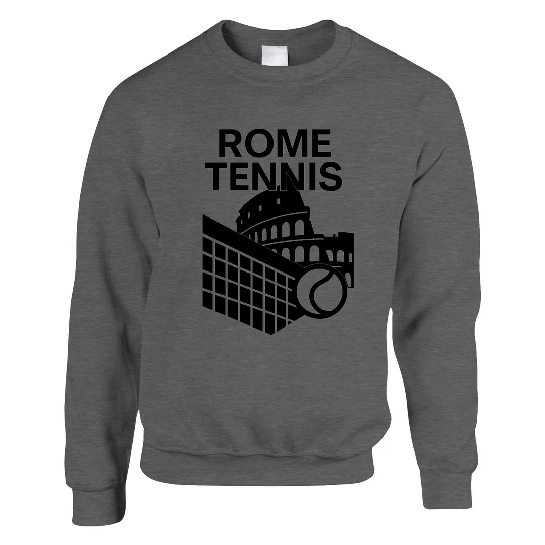 Sweater featuring a graphic of tennis players in Rome