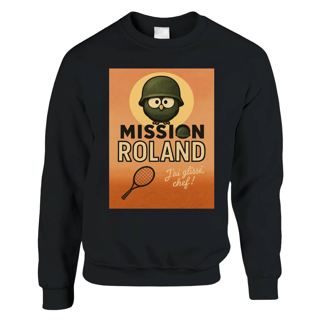 Unisex crewneck-tröja med Mission Roland Tennis-logotyp i en sportig design