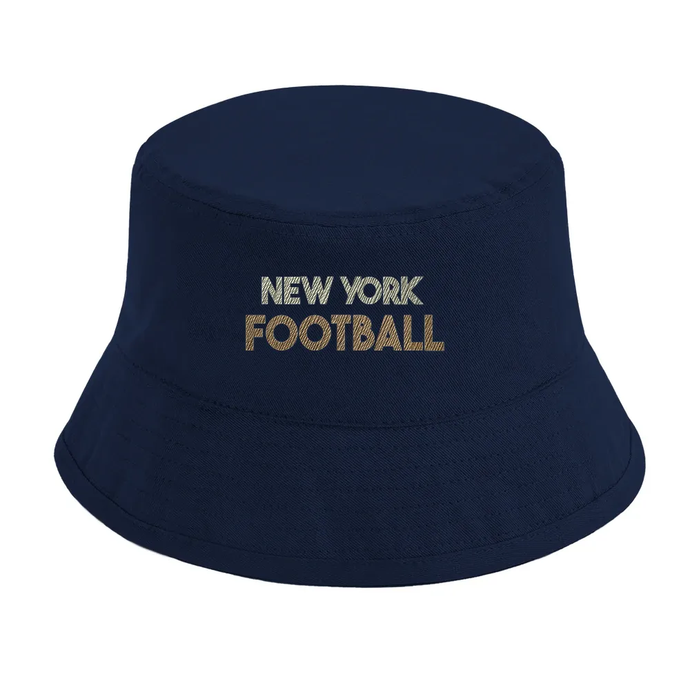 Embroidered cap featuring a New York football logo and intricate stitching