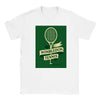 T-shirt featuring a graphic of a tennis racket and Wimbledon logo