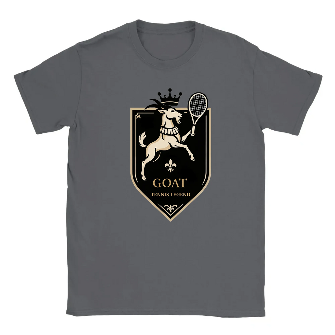 T-shirt featuring a graphic of a tennis player in action