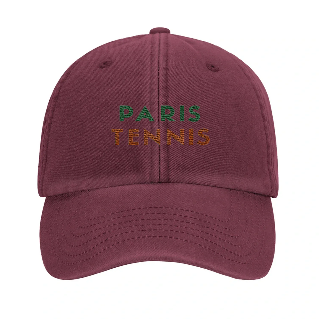 Cap featuring a vintage Paris Tennis embroidered logo design
