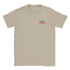 T-shirt featuring an embroidered design of a tennis racket and ball