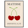 Orange and red Matisse papier découpés cherries poster, modern art print
