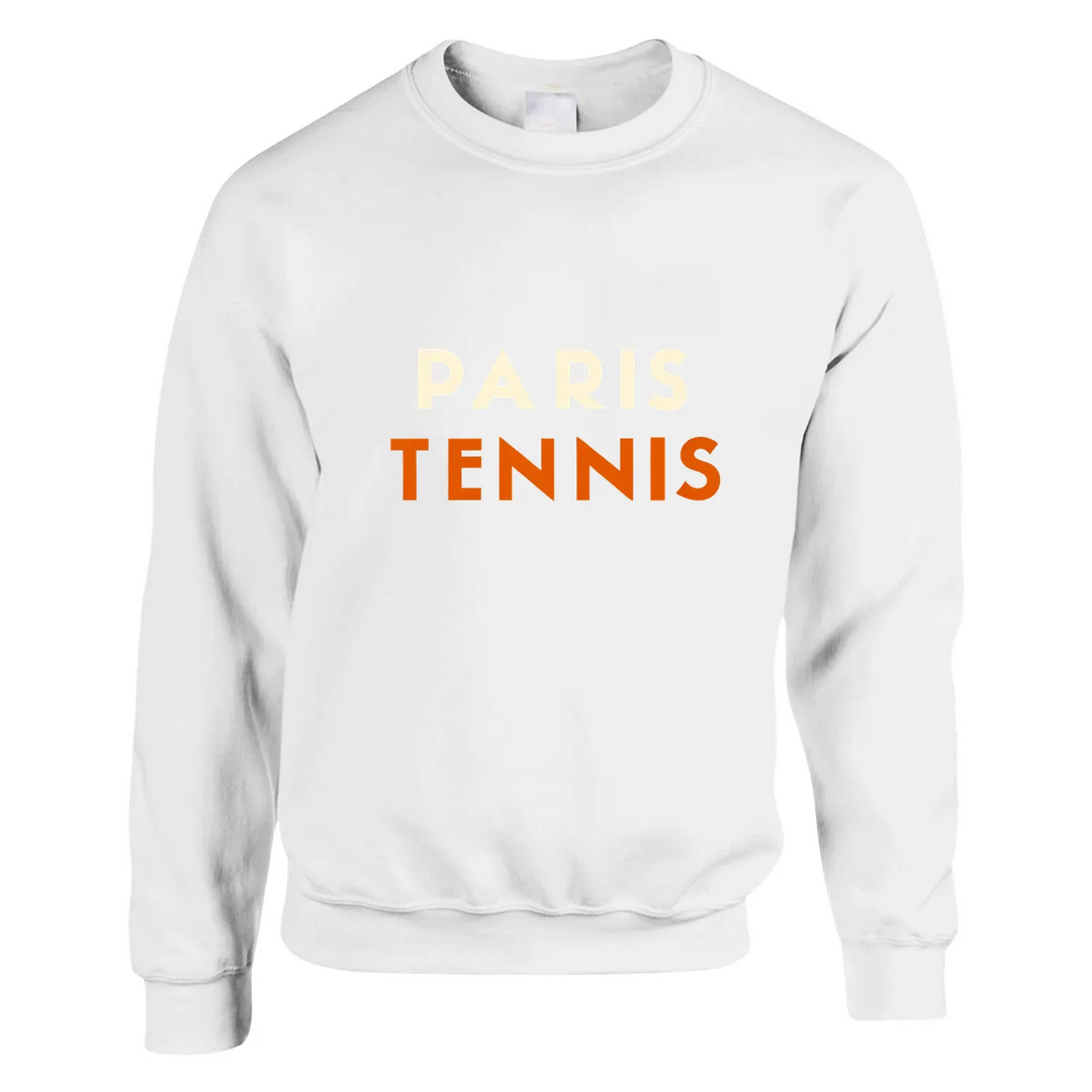 Sweater featuring a minimalist tennis motif and 'Paris Tennis' text