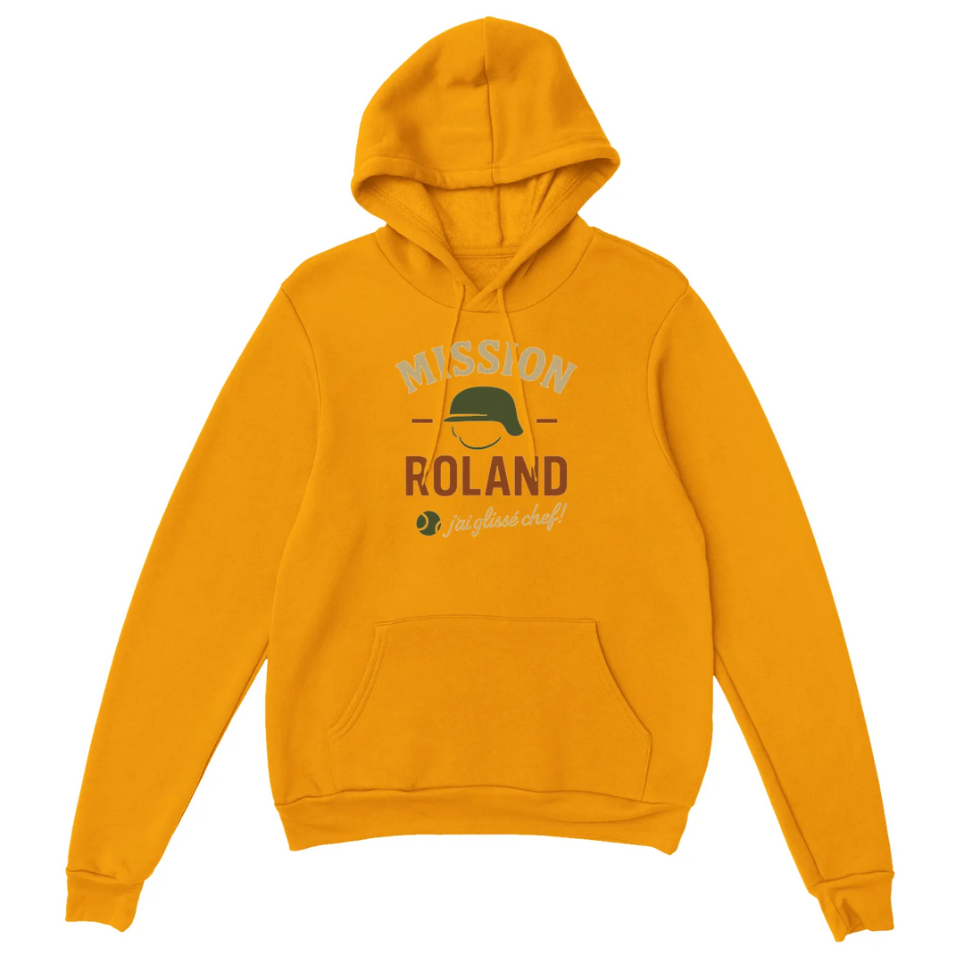 Hoodie featuring the Mission Roland Tennis logo on the chest