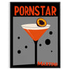 Poster of Pornstar Martini cocktail illustration in red and orange palette