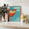 Black and brown Pornstar Martini cocktail poster, minimalist stylish illustration