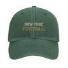 Embroidered cap featuring a vintage New York Football 1 design