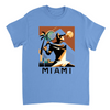 T-shirt featuring a tennis player in action against a Miami skyline