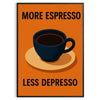 Green and black typographic design with coffee-themed text