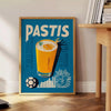 Poster showing a vintage graphic Pastis Marseille cocktail, black and yellow