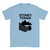 T-shirt featuring a graphic of tennis players in Sydney