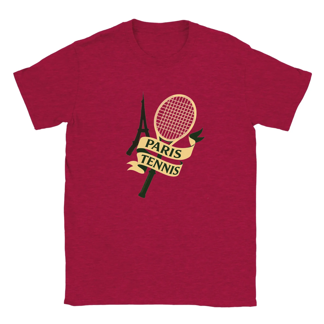 T-shirt featuring a graphic of tennis players in Paris