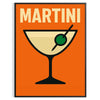 Czarny i pomarańczowy plakat martini, minimalistyczna grafika koktajlu na ścianę