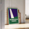 Minimalistyczny plakat Wimbledon tenis w szarości, zieleni i czerni, prosty styl
