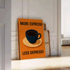 Green and black typographic design with coffee-themed text