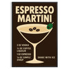 Minimalist illustration of an Espresso Martini cocktail in black and gray