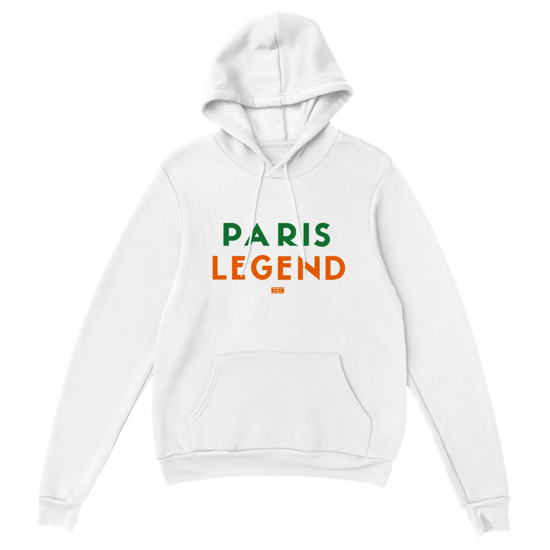 Hoodie featuring a graphic of tennis elements and the text 'Tennis Paris Legend'