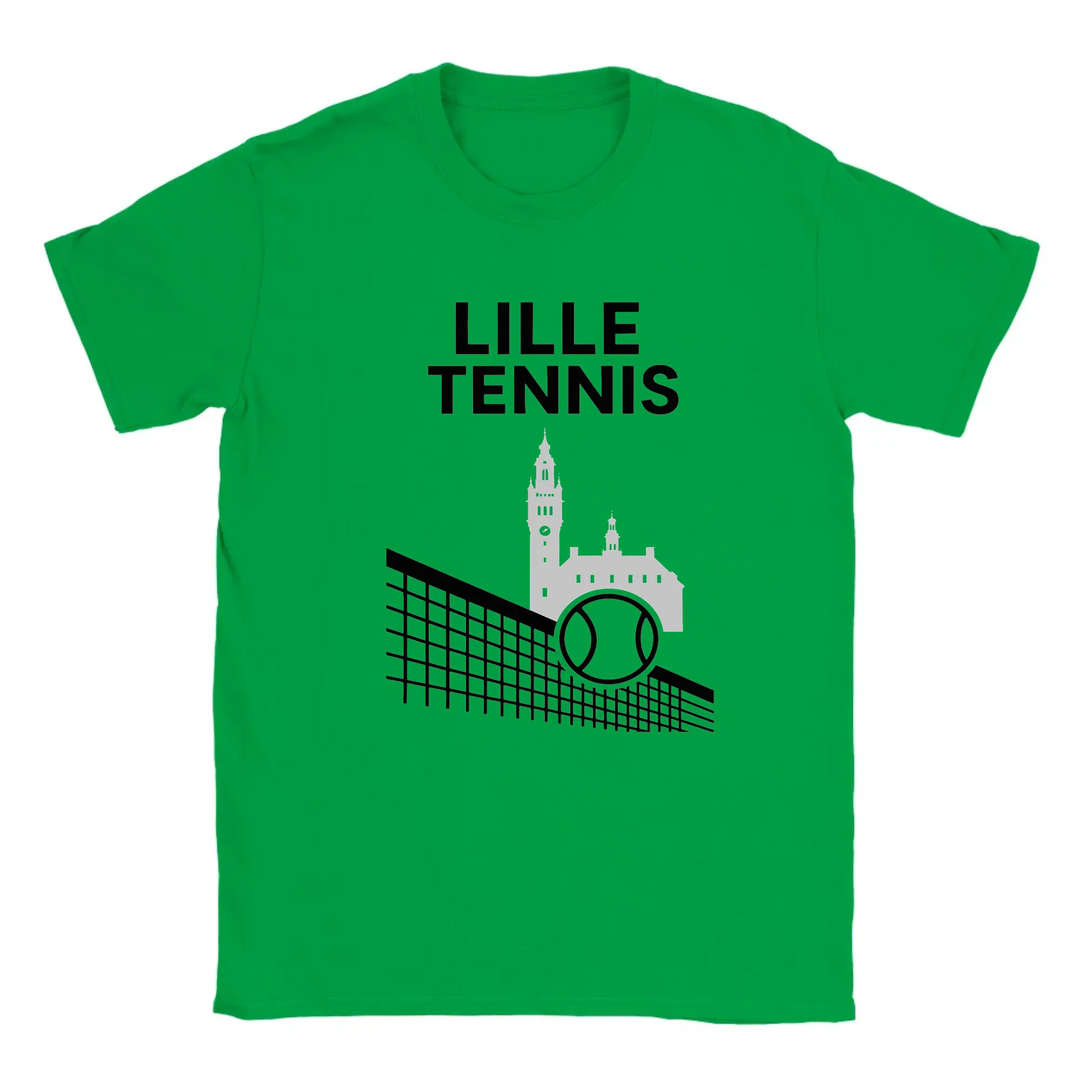 T-shirt featuring a graphic of a tennis player in action
