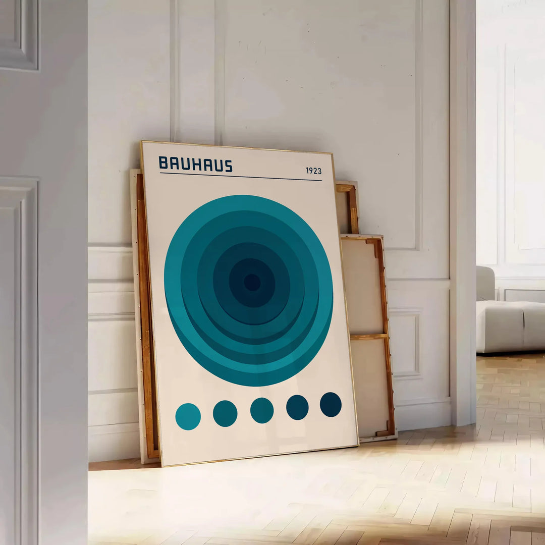 Affiche Bauhaus Circle un hommage vibrant style 1923 intérieur nuances bleu vert incontournable disponible cm 60×80 A0