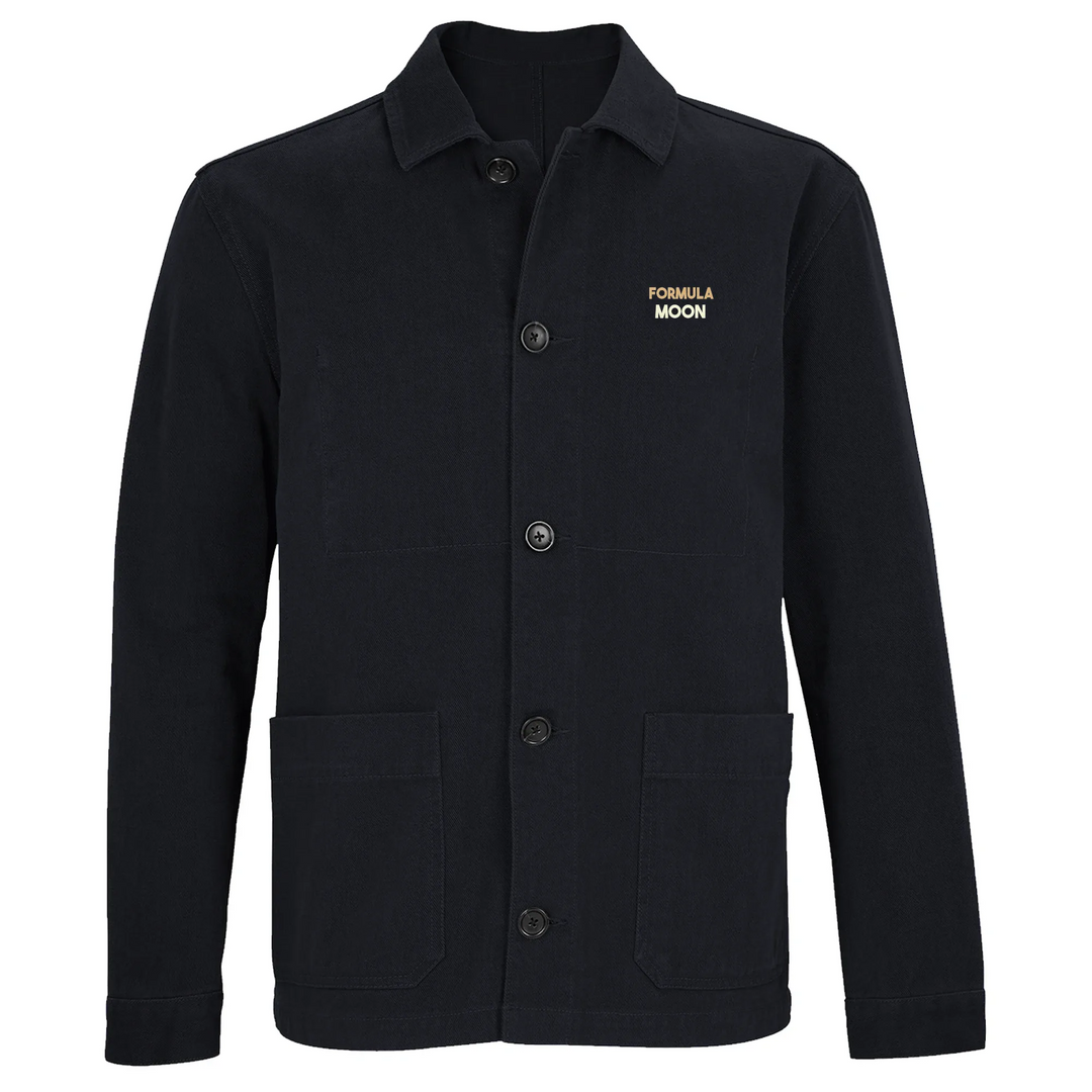 Embroidered jacket featuring a Formula 1 moon design on the chest